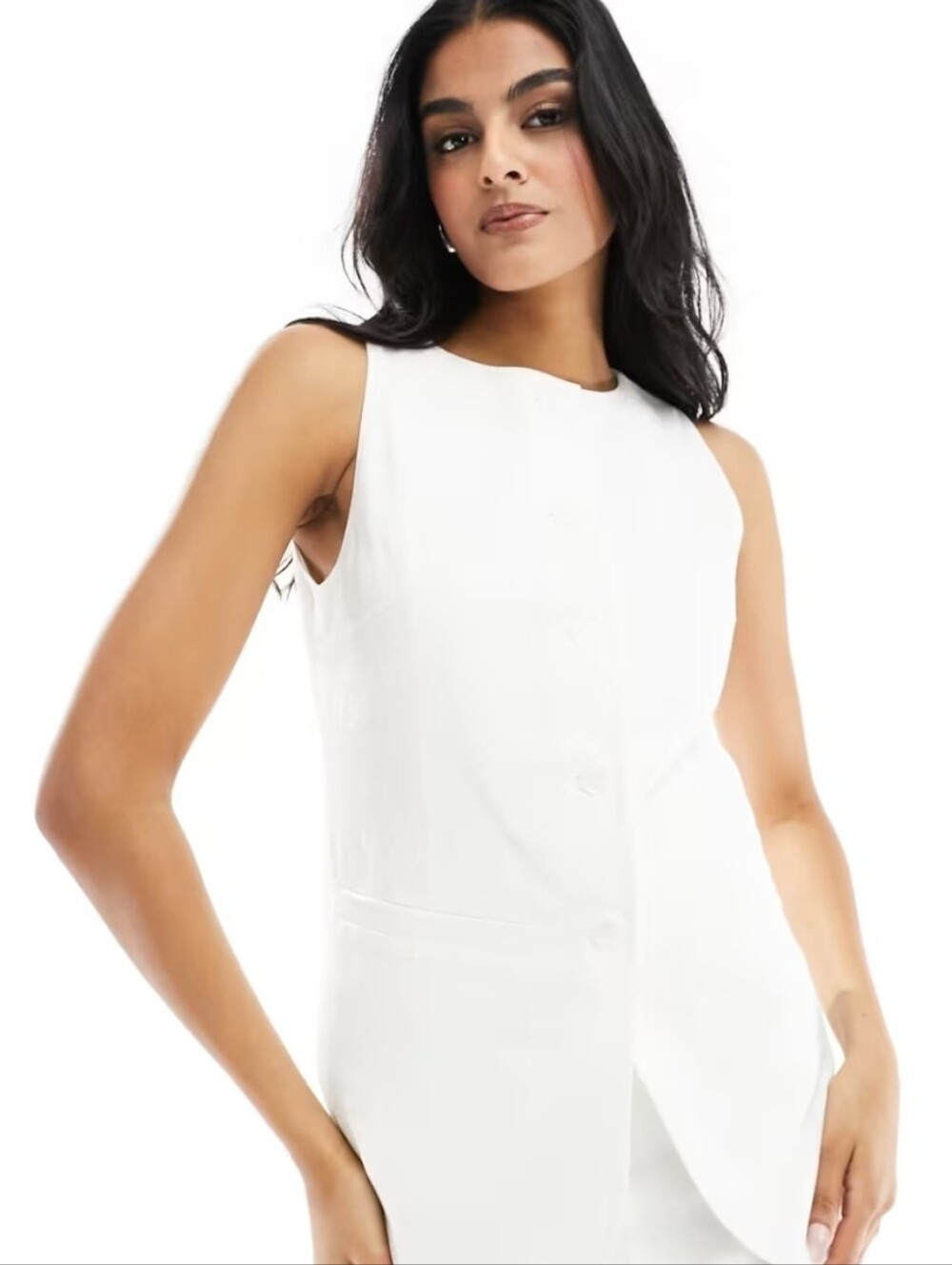 4th & Reckless Contemporary White Vest - Women (T107)